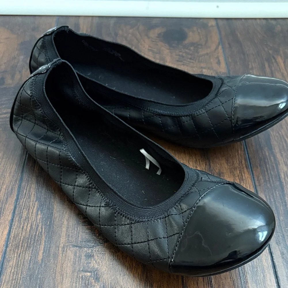 Black Quilted Ballet style Flats
